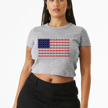 Load image into Gallery viewer, Fitzness Running Flag Cropped Tee for Women