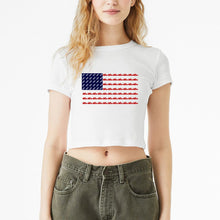 Load image into Gallery viewer, Fitzness Running Flag Cropped Tee for Women